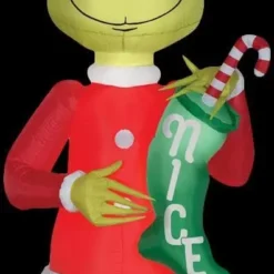 Morris Airblown Grinch With Nice Stocking Giant Inflatable Scene - Dr. Seuss