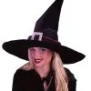 Morris "Black Pleated Velour Witch" Halloween Costume Hat 2 Morris "Black Pleated Velour Witch" Halloween Costume Hat -The Horror Dome Store black pleated velour witch halloween costume hat 8179653569