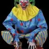 Morris "Crouching Clown Blue" Electric Animated Skeleton Halloween Prop -The Horror Dome Store crouching clown blue electric animated skeleton halloween prop 14489836978224