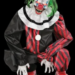 Morris "Crouching Clown Red" Electric Animated Skeleton Halloween Prop