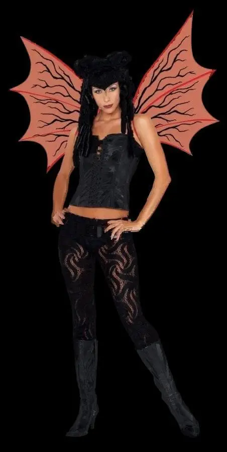 Morris "Demonette - Red W/Veins" Halloween Costume Wings 3 Morris "Demonette - Red W/Veins" Halloween Costume Wings