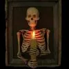 Skeletons And More "Framed 3D Skeleton Torso Holding Candle" Hanging Haunted House Decoration