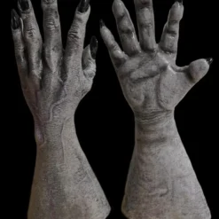The Horror Dome "Grey Werewolf/Alien/Monster Hands" Deluxe Latex Halloween Costume Gloves