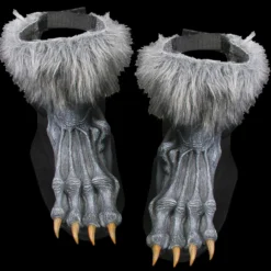 Morris "Grey Werewolf Feet Shoe Covers" Halloween Costume Accessory