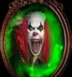 Night Frights "Haunted Mirror - Killer Clown" Professional Animated Halloween Decoration