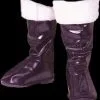 Morris "Santa Boot Tops - Black With Fur" Christmas Costume Accesory