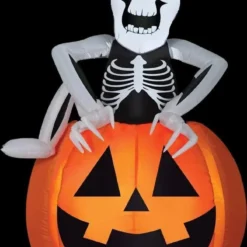 Morris "Skeleton And Pumpkin" Pop-Up Air-blown Inflatable Halloween Decoration