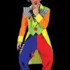 Morris "Spanky Stripes Clown" Costume (Adult L) -The Horror Dome Store spanky stripes clown value halloween costume adult l 14203801370672