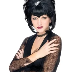 Morris "Spiderella Black Bouffant" Halloween Wig