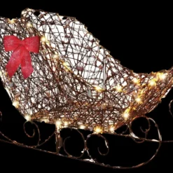 Morris "Starry Night Grapevine Sleigh" Light Up Christmas Decoration