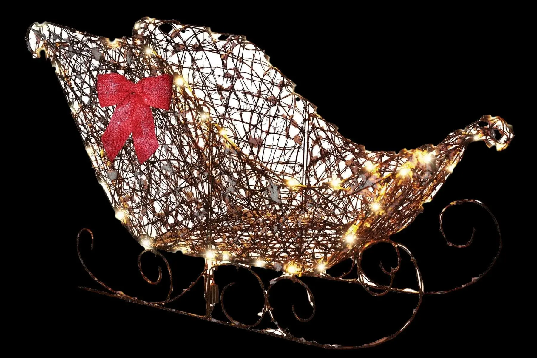 Morris "Starry Night Grapevine Sleigh" Light Up Christmas Decoration 3 Morris "Starry Night Grapevine Sleigh" Light Up Christmas Decoration